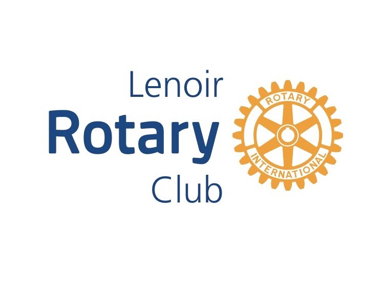 Lenoir Rotary with Rotary International Shield on yellow